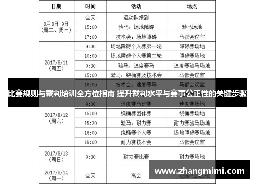 比赛规则与裁判培训全方位指南 提升裁判水平与赛事公正性的关键步骤